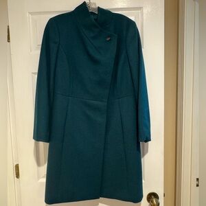 Talbots Elegant Teal Wool Coat